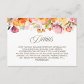 Levendige lente Bloemen bruiloft details Informatiekaartje (Voorkant)