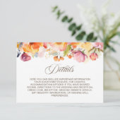 Levendige lente Bloemen bruiloft details Informatiekaartje (Staand voorkant)