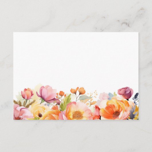 Levendige lente Bloemen bruiloft details Informatiekaartje (Achterkant)