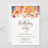 Levendige lente Bloemen Elke leeftijd Verjaardagsf Kaart (Voorkant)