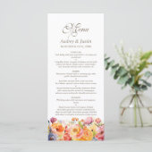 Levendige lente Bloemen Wedding Menu (Staand voorkant)