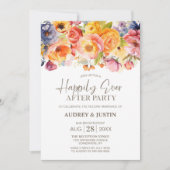 Levendige lente bloemenbruiloft na feest kaart (Voorkant)