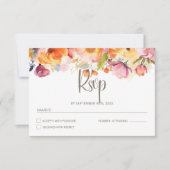 Levendige lente bloemenbruiloft RSVP kaartje (Voorkant)