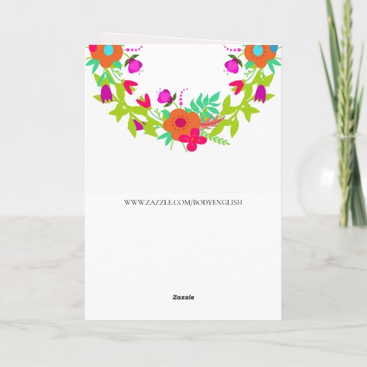 Levendige lente bloemenkrans op maat Moederdag Feestdagen Kaart (Achterkant)