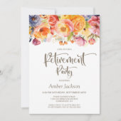 Levendige lente bloemenpensioen partij kaart (Voorkant)