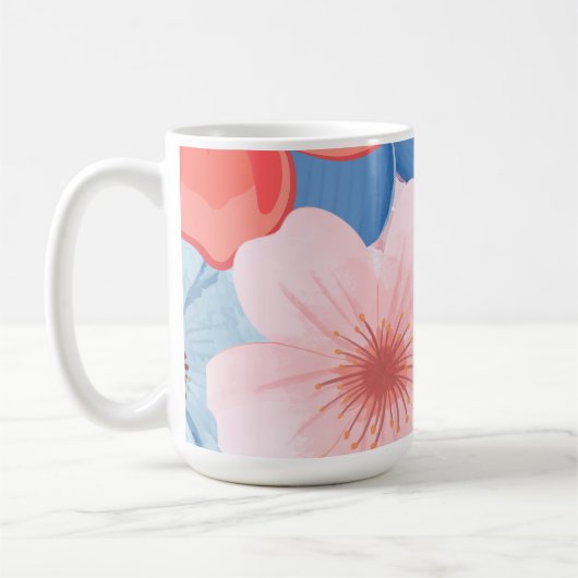 Levendige lente botanische bloemensoep mok (Links)