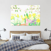 Levendige lentebloemen om de harten te juichen canvas afdruk (Insitu (Slaapkamer))