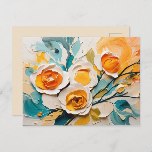 Levendige lentebloesemolie Acryl Briefkaart (Voorkant / Achterkant)