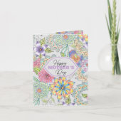 Levendige lentebloesems en groen Moederdag Kaart (Voorkant)