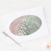 Levendige Lenteboom Aangepast - Bloeiende Bloemen Ovale Sticker (Envelop)