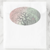 Levendige Lenteboom Aangepast - Bloeiende Bloemen Ovale Sticker (Tas)