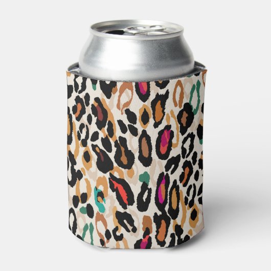Levendige Leopard Animal Prints Blikjeskoeler (Blikje Voorkant)