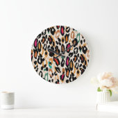 Levendige Leopard Animal Prints Grote Klok (Huis)