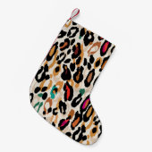 Levendige Leopard Animal Prints Kleine Kerstsok (Voorkant (Hangend))
