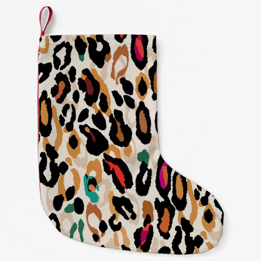 Levendige Leopard Animal Prints Kleine Kerstsok (Voorkant)