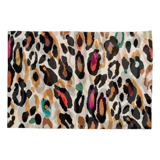 Levendige Leopard Animal Prints Kussensloop (Achterkant)