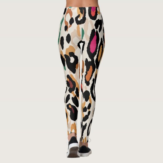 Levendige Leopard Animal Prints Leggings (Achterkant)