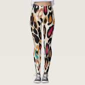 Levendige Leopard Animal Prints Leggings (Voorkant)