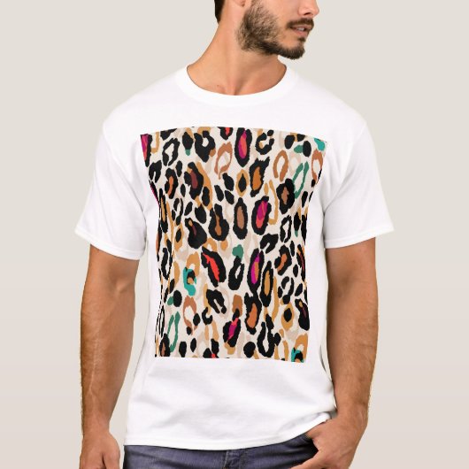 Levendige Leopard Animal Prints T-shirt (Voorkant)