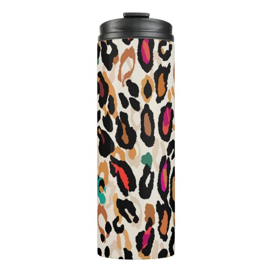 Levendige Leopard Animal Prints Thermosbeker (Voorkant)