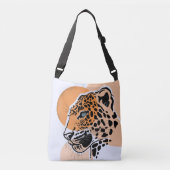 Levendige Leopard Print Canvas tas in vet Sinaasap (Voorkant)