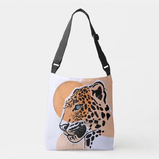 Levendige Leopard Print Canvas tas in vet Sinaasap (Voorkant)