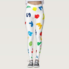 Levendige letters spatten all-over print Leggings