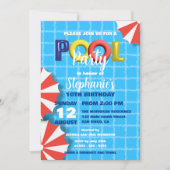 Levendige Leuke Zomer Verjaardag Viering Pool Part Kaart (Voorkant)