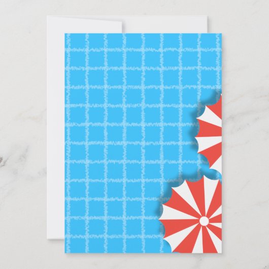 Levendige Leuke Zomer Verjaardag Viering Pool Part Kaart (Achterkant)