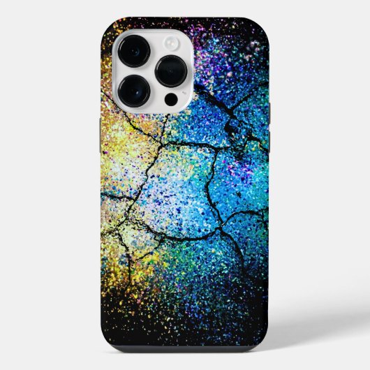 Levendige levendige kleuren splash gebarsten iPhon iPhone Hoesje (Achterkant)