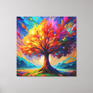 Levendige levensboom canvas afdruk