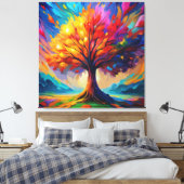Levendige levensboom canvas afdruk (Insitu (Slaapkamer))