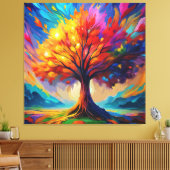 Levendige levensboom canvas afdruk (Insitu (Woonkamer))