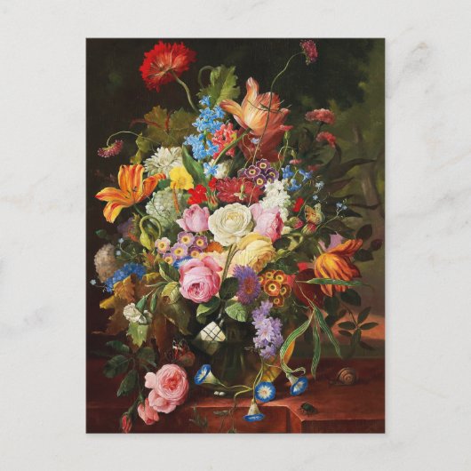 Levendige levensduur van Rozen, tulpen en anjers Briefkaart (Voorkant)