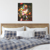 Levendige levensduur van Rozen Tulpen en anjers Canvas Afdruk (Insitu (Slaapkamer))