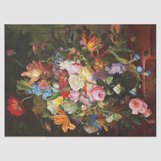 Levendige levensduur van Rozen Tulpen en anjers Tissuepapier (Voorkant)