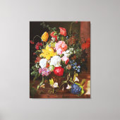 Levendige levensduur van Rozen Tulpen en overvalle Canvas Afdruk (Voorkant)