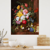 Levendige levensduur van Rozen Tulpen en overvalle Poster (Keuken)