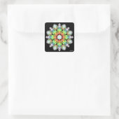 Levendige levensduur vierkante sticker (Tas)