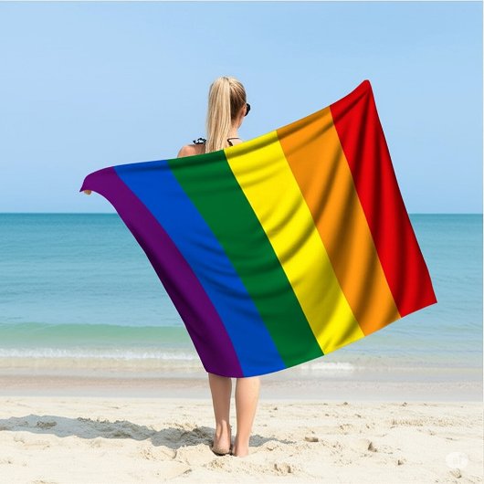 Levendige LGBTQ+ Pride Regenboog Strepen Strandlaken