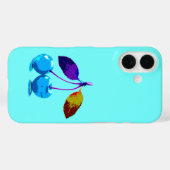 Levendige lichtblauwe kersen  Case-Mate iPhone case (Achterkant (horizontaal))