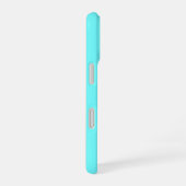 Levendige lichtblauwe kersen iPhone 16 hoesje (Rechterkant)