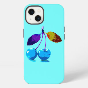 Levendige lichtblauwe kersen iPhone 13 hoesje