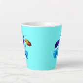 Levendige lichtblauwe kersen Pop Art Latte Mok (Voorkant)