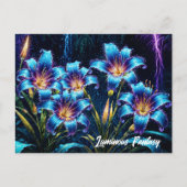 Levendige lichtgevende bloementuin met digitale fa briefkaart (Voorkant)