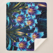 Levendige lichtgevende bloementuin met digitale fa sherpa deken (Voorkant)