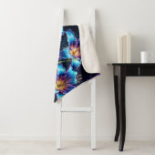 Levendige lichtgevende bloementuin met digitale fa sherpa deken (In situ)