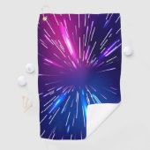 Levendige lichtstralen roze blauw golfhanddoek (Insitu)