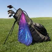 Levendige lichtstralen roze blauw golfhanddoek (Groen)