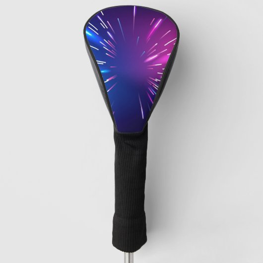 Levendige lichtstralen roze blauw golfheadcover (Voorkant)